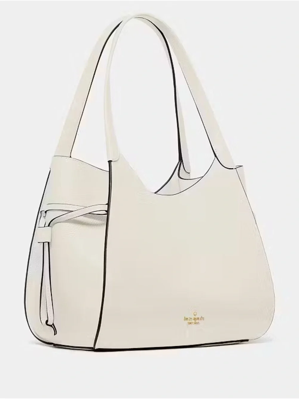 ♠️Kate Spade Stash Pebbled Leather Carryall Shoulder Bag, Light Cream NEW NWT